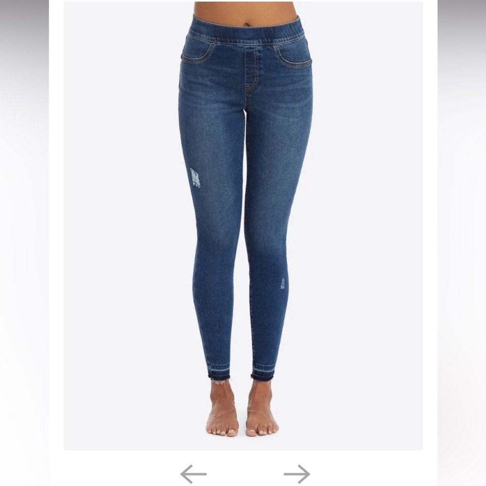 SPANX DISTRESSED SKINNY JEANS